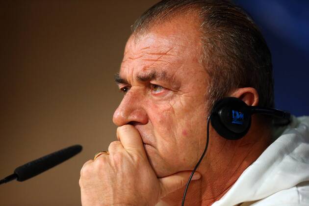 Head coach Fatih Terim of Galatasaray attends a press conference ahead of their UEFA Champions League quarter-final first leg match against Real Madrid on April 2, 2013 in Madrid, Spain. 