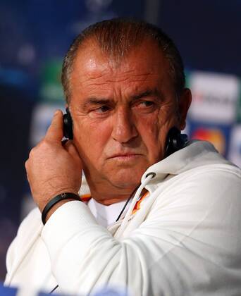Head coach Fatih Terim of Galatasaray attends a press conference ahead of their UEFA Champions League quarter-final first leg match against Real Madrid on April 2, 2013 in Madrid, Spain. 