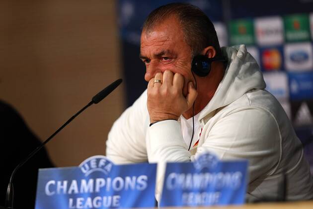 Head coach Fatih Terim of Galatasaray attends a press conference ahead of their UEFA Champions League quarter-final first leg match against Real Madrid on April 2, 2013 in Madrid, Spain. 