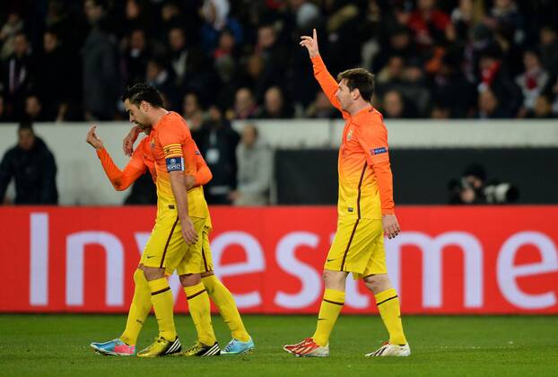 Lionel Messi (bar) FOOTBALL: Paris Saint Germain (PSG) - FC Barcelona. Champions League - 02 04 2013 xAnthonyxBIBARDxFEPx 