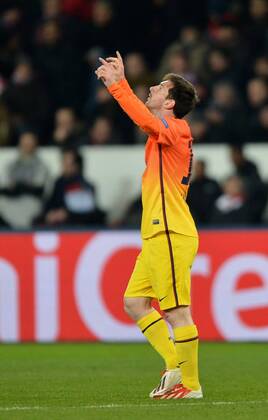 Lionel Messi (bar) FOOTBALL: Paris Saint Germain (PSG) - FC Barcelona. Champions League - 02 04 2013 xAnthonyxBIBARDxFEPx 