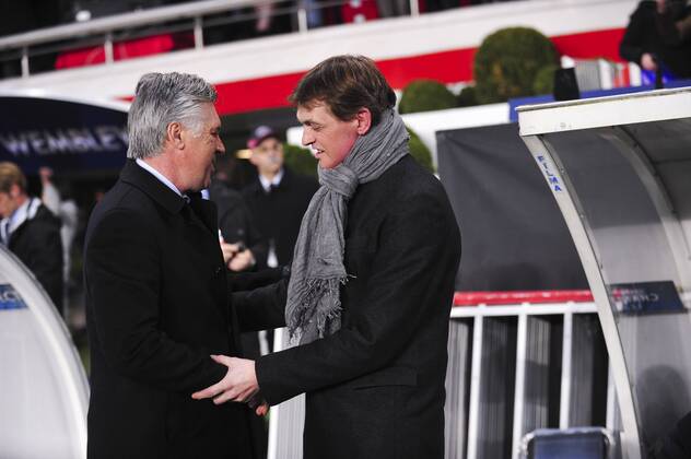 Trainer Carlo Ancelotti (Paris) - Tito Vilanova (Barca) Trainer FOOTBALL: Paris St Germain, PSG - FC Barcelona.Champions League - 02 04 2013 xJBAutissierx 