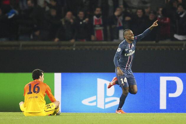 joie de Blaise Matuidi (Paris) apres son but FOOTBALL : PSG vs FC Barcelone - Quart de Finale Aller champions league - 02 04 2013 JBAutissier Panoramic 