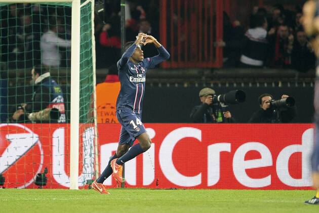 joie de Blaise Matuidi (Paris) apres son but FOOTBALL : PSG vs FC Barcelone - Quart de Finale Aller champions league - 02 04 2013 JBAutissier Panoramic 