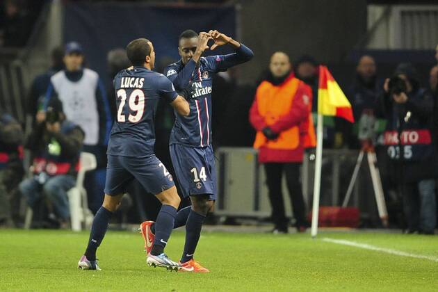 joie de Blaise Matuidi (Paris) apres son but FOOTBALL : PSG vs FC Barcelone - Quart de Finale Aller champions league - 02 04 2013 JBAutissier Panoramic 