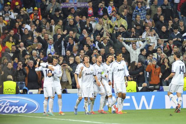 03.04.2013, UEFA Champions League, Real Madrid - Galatasaray Istanbul, v.l.CELEBRATION