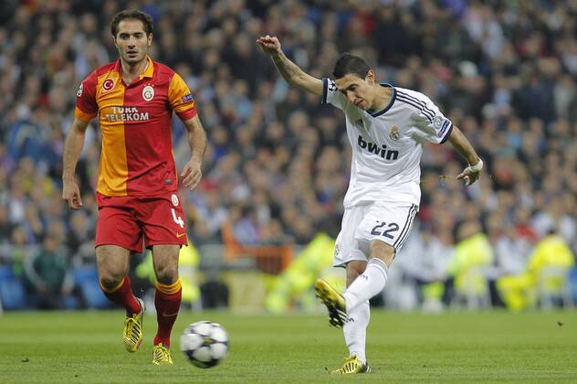 Real Madrid and Galatasaray corresponding to round of 4th first leg of the Champions League, held at the Santiago Bernabeu stadium, in Madrid 4 3 2013. Angel di Maria 