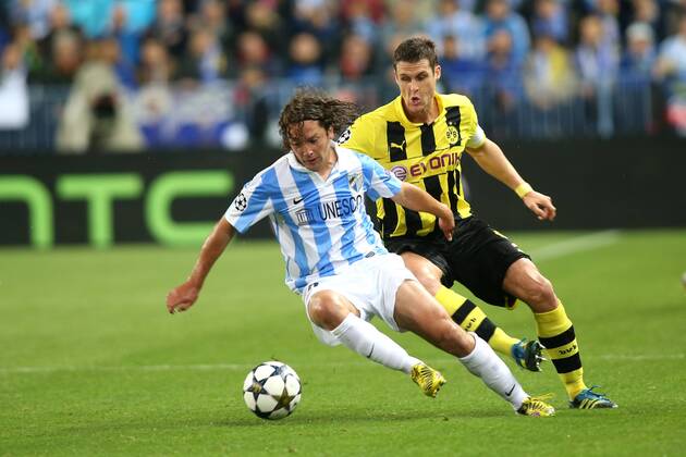 MALAGA CF - BORUSSIA DORTMUND --- UEFA CHAMPIONS LEAGUE QUARTERFINAL FIRST MATCH: MALAGA CF - BVB 1909 MANUEL ITURRA SEBASTIAN KEHL FOT. PIOTR KUCZA NEWSPIX.PL --- Newspix.pl  GY5Q5661