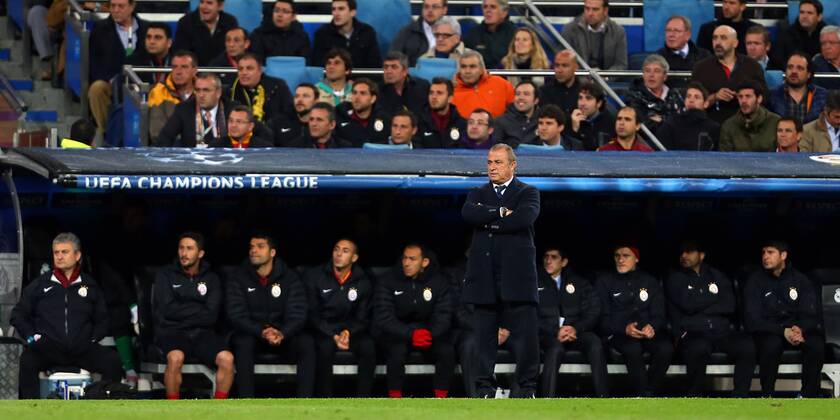 UEFA Champions League Quarter Final first leg match between Real Madrid and Galatasaray at Estadio Santiago Bernabeu on April 3, 2013 in Madrid, Spain. Pictured: Coach Fatih Terim of Galatasaray 