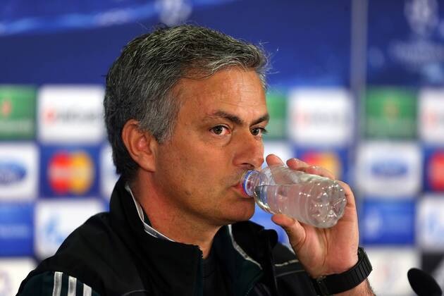 Jose Mourinho Head coach of Real CF Madrid football club attends a press conference ahead of their UEFA Champions League Istanbul. 08.04.2013 