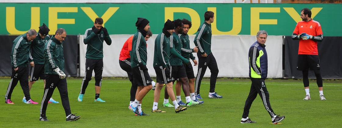 Real CF Madrid Football players training at Inonu Stadium in Istanbul ahead of their Champions league match against Galatasaray. 08.04.2013 Pictured: Head Coach Jose Mourinho 