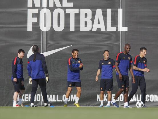 Bacelona, April 9. Lionel Messi training before the Champions League Match 