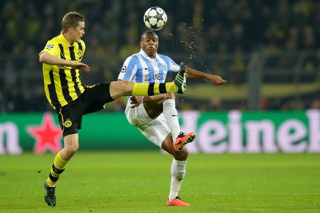Sven BENDER (Borussia Dortmund - BVB - 6) - Julio BAPTISTA, Julio CESAR BAPTISTA (FC Malaga - 10) EP_Schmit