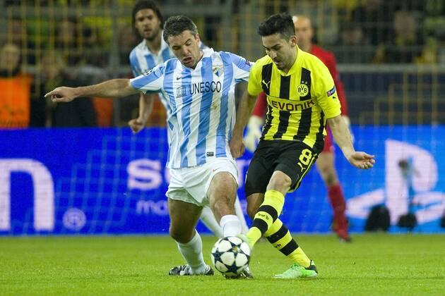Jeremy TOULALAN (li., Malaga) gegen Ilkay GUENDOGAN (GÜNDOGAN, DO), Aktion, Zweikampf, Fussball Champions League, Viertelfinale, Borussia Dortmund (DO) - FC Malaga (Malaga), am 09.04.2013 in Dortmund Deutschland