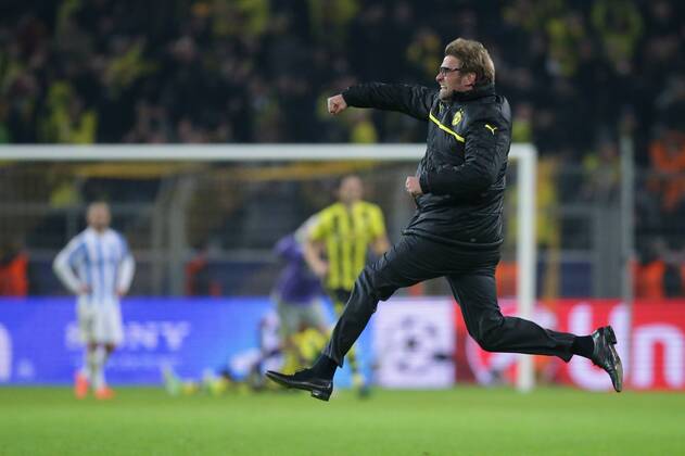 Jubel Jürgen KLOPP (Trainer Borussia Dortmund - BVB) nach dem Schlusspfiff EP_Schmit