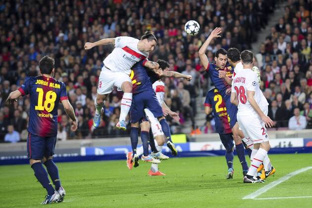 Zlatan Ibrahimovic (PSG) FOOT : FC Barcelone vs PSG - Quart de Final retour de la ligue des Champions - 10 04 2013 JBAutissier Panoramic 
