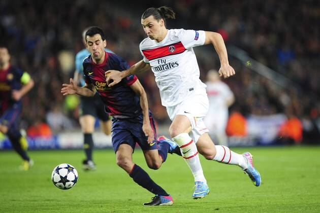 Zlatan Ibrahimovic (PSG) FOOT : FC Barcelone vs PSG - Quart de Final retour de la ligue des Champions - 10 04 2013 JBAutissier Panoramic 