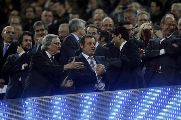 Barcelona, Camp Nou april 10. Champions League FC Barcelona vs PSG. Sandro Rosell Foto: R.SOLANA 
