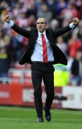 Sunderland manager Paolo Di Canio celebrates at the final whistle - Barclays Premier League - Sunderland vs Everton - Stadium of Light - Sunderland - 20 04 13 - Picture Richard Lee Sportimage EDITORIAL USE ONLY. No use with unauthorised audio, video, data, fixture lists, club league logos or live services. Online in-match use limited to 120 images, no video emulation. No use in betting, games or single club league player publications.