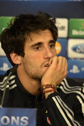 22.04.2013, Fussball Champions League Halbfinale, vor dem Spiel FC Bayern München - FC Barcelona, Pressekonferenz in der Allianz-Arena. Javi Martinez (FC Bayern).