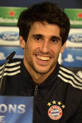 22.04.2013, Fussball Champions League Halbfinale, vor dem Spiel FC Bayern München - FC Barcelona, Pressekonferenz in der Allianz-Arena. Javi Martinez (FC Bayern).