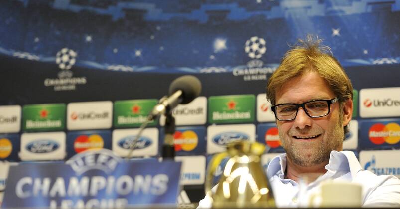 Jürgen Klopp, coach of Borussia Dortmund, in the press conference before the game - Signal Iduna Park- Dortmund- Germany - 23 04 2013 - 