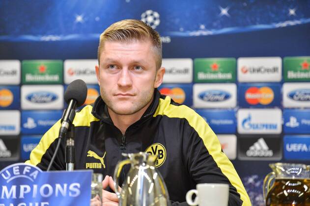Fußball Champions League Borussia Dortmund - Real Madrid - PK - Borussia Dortmund am 23.04.2013 im Signal Iduna Park in Dortmund Jakub Blaszczykowski - KUBA ( Dortmund )