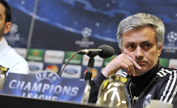 Jose Mourinho, coach and manager of Real Madrid C.F., in the press conference before the game- Turk Signal Iduna Park- Dortmund- Germany - 23 04 2013 - FrancescaxCeciarini NJF Media 