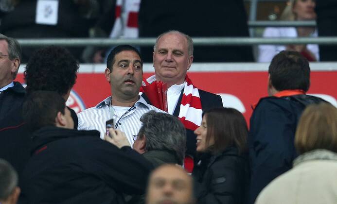 FUSSBALL - CL, Bayern vs Barcelona MUENCHEN,DEUTSCHLAND,23.APR.13 - FUSSBALL - UEFA Champions League, Halbfinale, FC Bayern München vs FC Barcelona. Bild zeigt Präsident Uli Hoeness (Bayern). 
