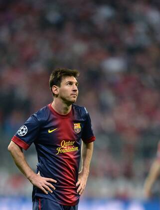 FUSSBALL CHAMPIONS LEAGUE HALBFINALE HINSPIEL 2012 2013 FC Bayern München - FC Barcelona 23.04.2013 Lionel Messi (Barca) ist enttäuscht 