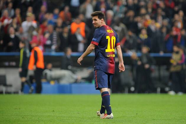 Lionel MESSI 10 (FC Barcelona) ist sichtlich enttäuscht nach der klaren Niederlage in München. EP_WSE