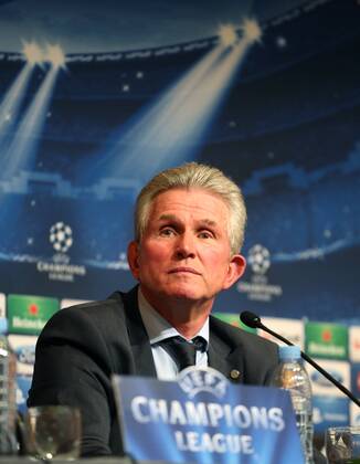 Jupp Heynckes, Trainer FC Bayern München, bei der Pressekonferenz, PK, von FC Bayer München im Hotel Hosperia Tower in Barcelona, Champions League 2012 2013, vor dem Rückspiel FC Barcelona - FC Bayer München Barcelona, 30.4.2013