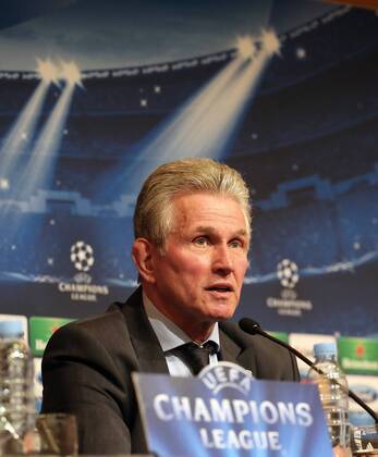 Jupp Heynckes, Trainer FC Bayern München, bei der Pressekonferenz, PK, von FC Bayer München im Hotel Hosperia Tower in Barcelona, Champions League 2012 2013, vor dem Rückspiel FC Barcelona - FC Bayer München Barcelona, 30.4.2013