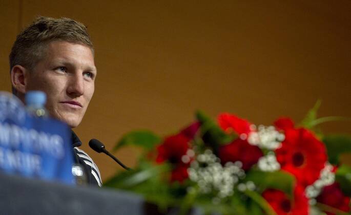Bastian SCHWEINSTEIGER (BAY) Fussball international UEFA Championsleague Saison 2012 2013: Offizielle Pressekonferenz des FC Bayern München im Hinblick auf das UCL Halbfinal-Rückspiel in Barcelona, Spanien am 30.04.2013,