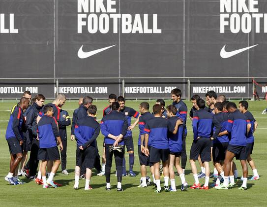 FC Barcelona sesion training after play with Bayern y Champions League. 