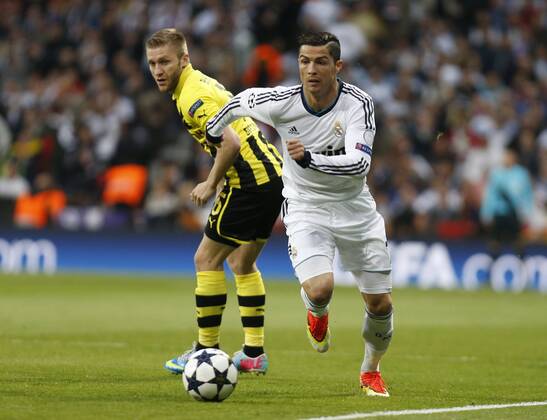 Cristiano Ronaldo Soccer match between Real Madrid andBorussia Dortmund corresponding tosemifinal of the Champions League, held at the Santiago Bernabeu stadium, in Madrid 4 30 2013. 