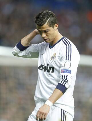 Cristiano RONALDO , Real 7 Emotionen, enttäuscht, Enttäuschung, Frust, frustriert, Trauer ,traurig, verzweifelt, Verzweiflung REAL MADRID - BORUSSIA DORTMUND ( - ) Fussball UEFA Champions League, Halbfinale Rueckspiel, Madrid, 30.04.2013 CL Saison 2012 2013, BVB, RM