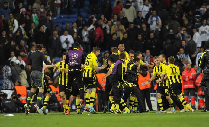 30.04.2013, UEFA Champions League Halbfinale, Real Madrid - Borussia Dortmund, v.l. Celebration