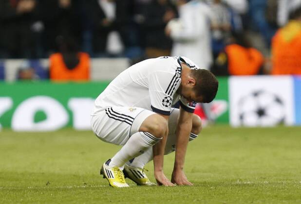 Karim Benzema Soccer match between Real Madrid andBorussia Dortmund corresponding tosemifinal of the Champions League, held at the Santiago Bernabeu stadium, in Madrid 4 30 2013. Karim Benzema 