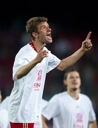 Jubel nach dem Spiel: Thomas MUELLER (BAY) Fussball international UEFA Championsleague Saison 2012 2013 - Halbfinale Rückspiel: FC Barcelona - FC Bayern München in Barcelona, Spanien am 01.05.2013,