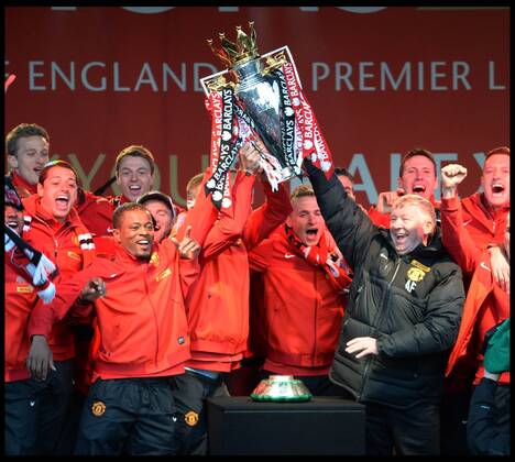 Sir Alex Ferguson addresses fans in Albert Square, Manchester, As Manchester United celebrate winning their 20th league title winning the Premier League, Monday May 13, 2013. AndrewxParsonsx xi-Images AJP