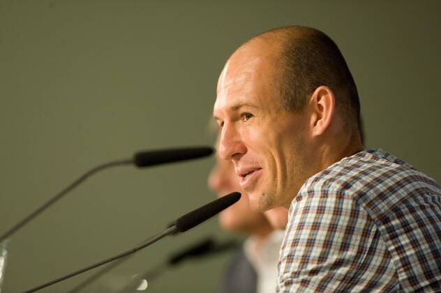 Arjen ROBBEN (FC Bayern München) gutgelaunt