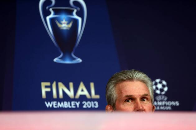 FUSSBALL - CL Finale, Dortmund vs Bayern, Vorberichte München,DEUTSCHLAND,14.MAI.13 - FUSSBALL - UEFA Champions League Finale, Borussia Dortmund vs FC Bayern München, Vorberichte, Pressekonferenz von Bayern München im Rahmen des Open Media Day. Bild zeigt Trainer Jupp Heynckes (Bayern). 