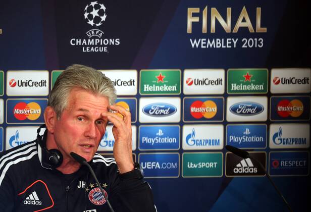FUSSBALL - CL Finale, Dortmund vs Bayern, Vorberichte München,DEUTSCHLAND,14.MAI.13 - FUSSBALL - UEFA Champions League Finale, Borussia Dortmund vs FC Bayern München, Vorberichte, Pressekonferenz von Bayern München im Rahmen des Open Media Day. Bild zeigt Trainer Jupp Heynckes (Bayern). 