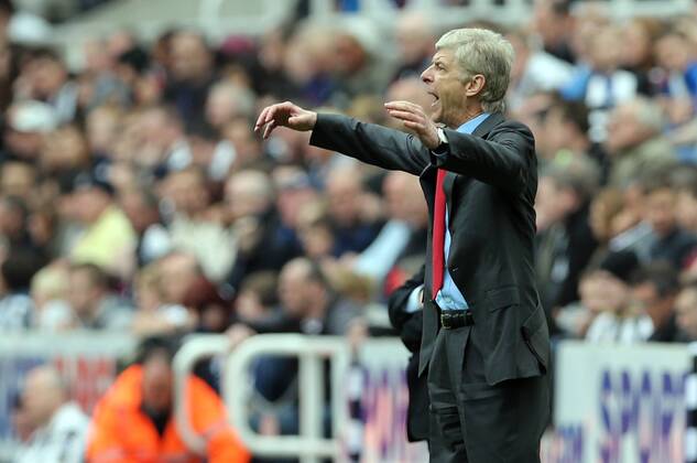 Football - English Premiership - Newcastle v Arsenal Arsene Wenger of Arsenal gestures during the Newcastle v Arsenal, Barclay s Premier League football match at St James Park, Newcastle. Colorsport 19th May 2013