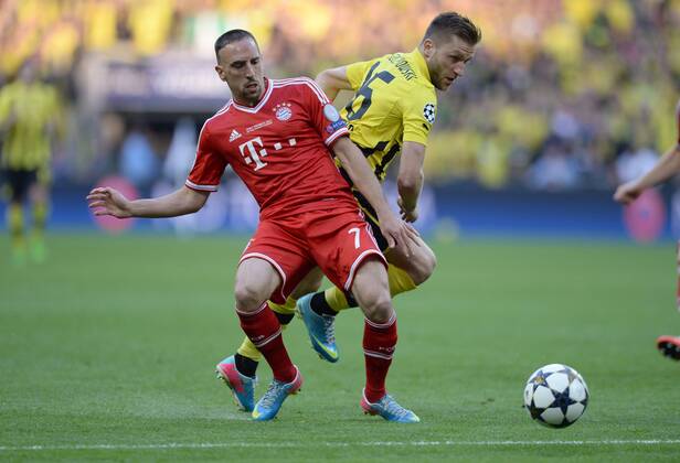 FUSSBALL CHAMPIONS LEAGUE SAISON 2012 2013 FINALE Borussia Dortmund - FC Bayern München 25.05.2013 Franck Ribery (li, FC Bayern München) gegen Jakub KUBA Blaszczykowski (re, Borussia Dortmund) 