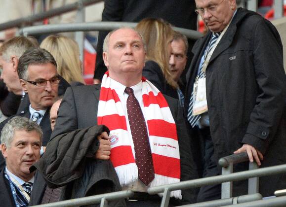 25.05.2013, xjhx, UEFA Champions League Finale, Borussia Dortmund - FC Bayern München, v.l. Präsident Uli Hoeness (FC Bayern München)
