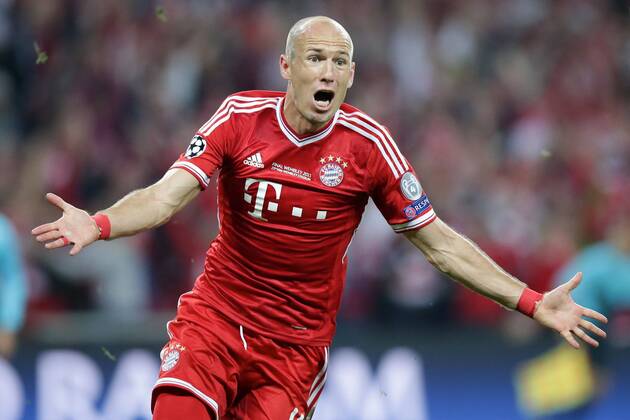 Arjen ROBBEN (FC Bayern München - 10) bejubelt sein Tor zum 1-2 für den FC Bayern München EP_GST