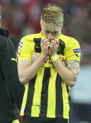 Marco REUS, Nr.11 BVB Emotionen, enttäuscht, Enttäuschung, Frust, frustriert, Trauer ,traurig, verzweifelt, Verzweiflung FC BAYERN MÜNCHEN - BORUSSIA DORTMUND ( - ) Fussball UEFA Champions League, Finale, im Wembley Stadion London am 25.05.2013 CL Saison 2012 2013, FCB, München, BVB