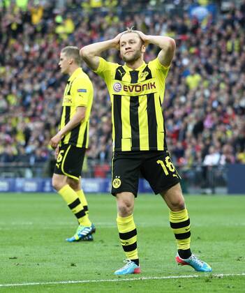 Kuba Jakub (Kuba) Blaszczykowski, Sven Bender enttäuscht Enttäuschung Fußball Fussball UEFA Championsleague Finale Final 2013 Herren Männer Saison 2012 13 25.05.2013 BVB Borussia Dortmund vs. FC Bayern München